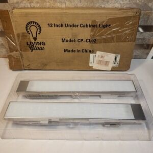Living Glow 12 Inch Under Cabinet Light 2 Pack RGB LED Rechargeable CP-CL02 New